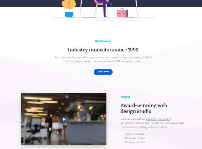 Web design studio homepage template: design with a hero illustration - ADS group Digital Agency: marketing analysis